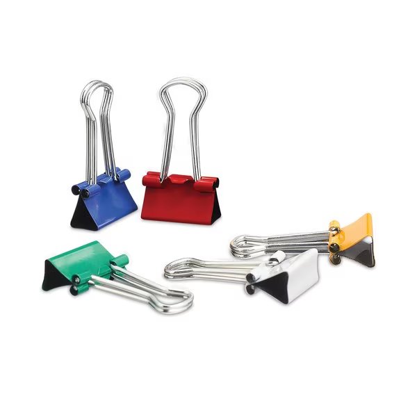 Binder Clips in Dispenser Tub, Small, Assorted Colors, PK40